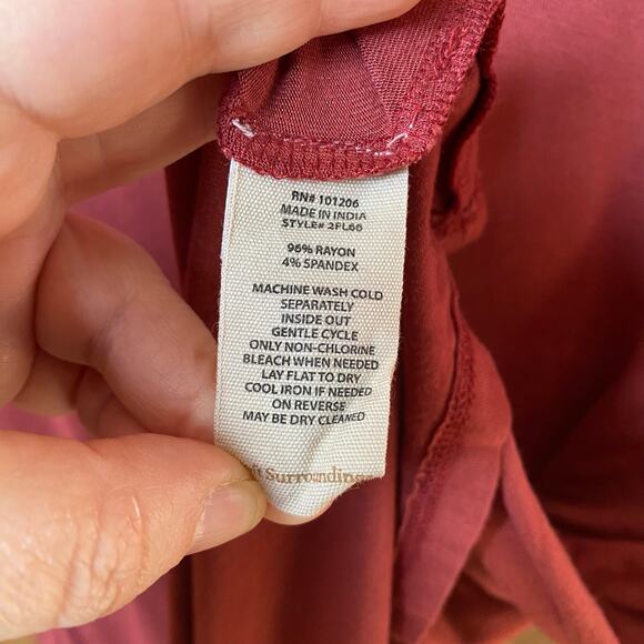 Soft Surroundings Turtleneck Tunic Top Rust Orange Womens Size Large - Picture 4 of 5